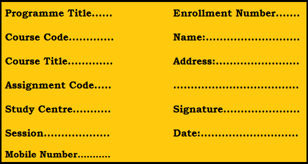 ignou assignment first page format download